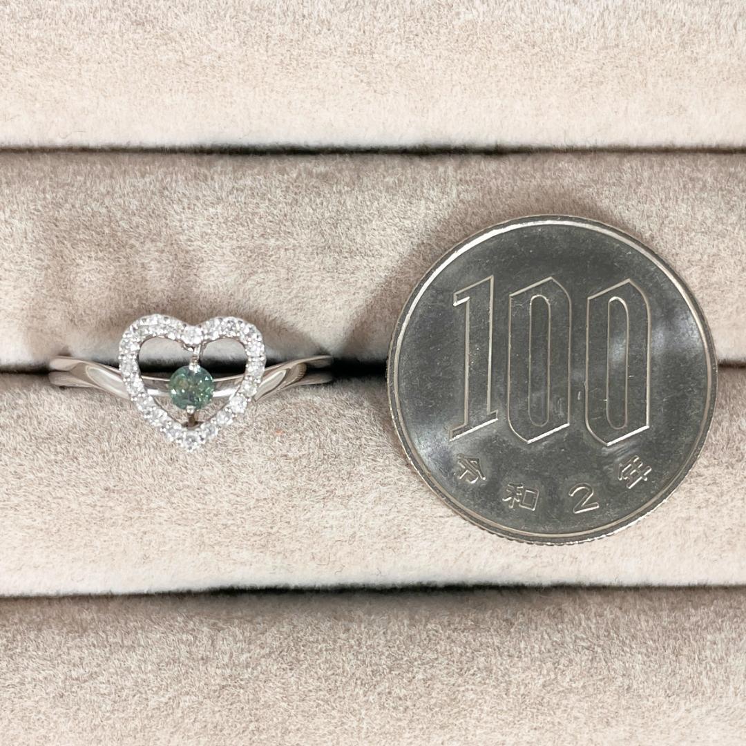 K18WG 天然アレキサンドライト 0.11ct ダイヤ 0.10ct リング 画像8