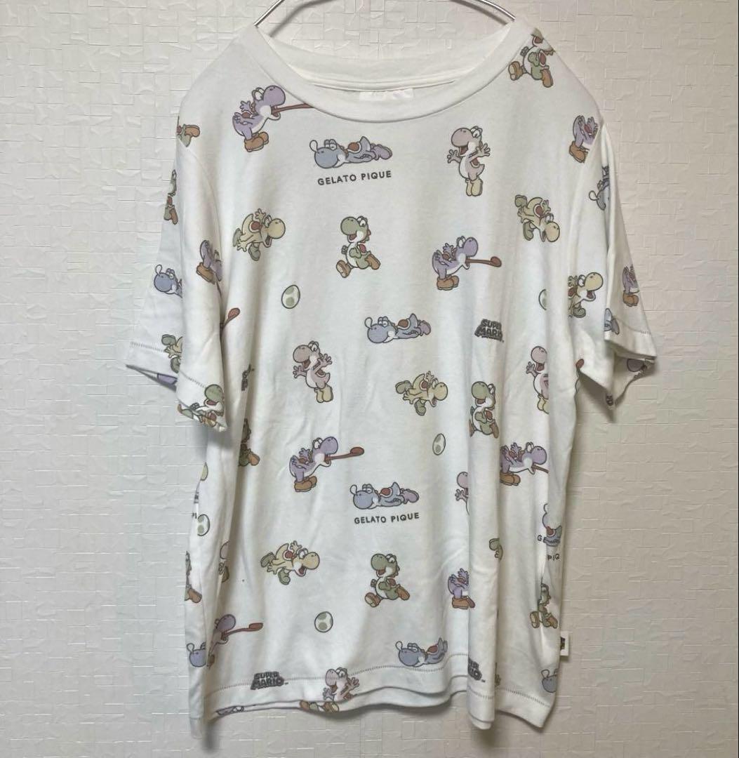ジェラートピケ　マリオ　レディース　ヨッシー柄Tシャツ＆ショートパンツセット