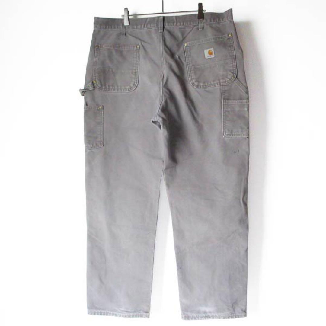 カーハート　フェード　ペインター　グレー USA製 carhartt フェードグレー系ダブルニー ペインターパンツ W40