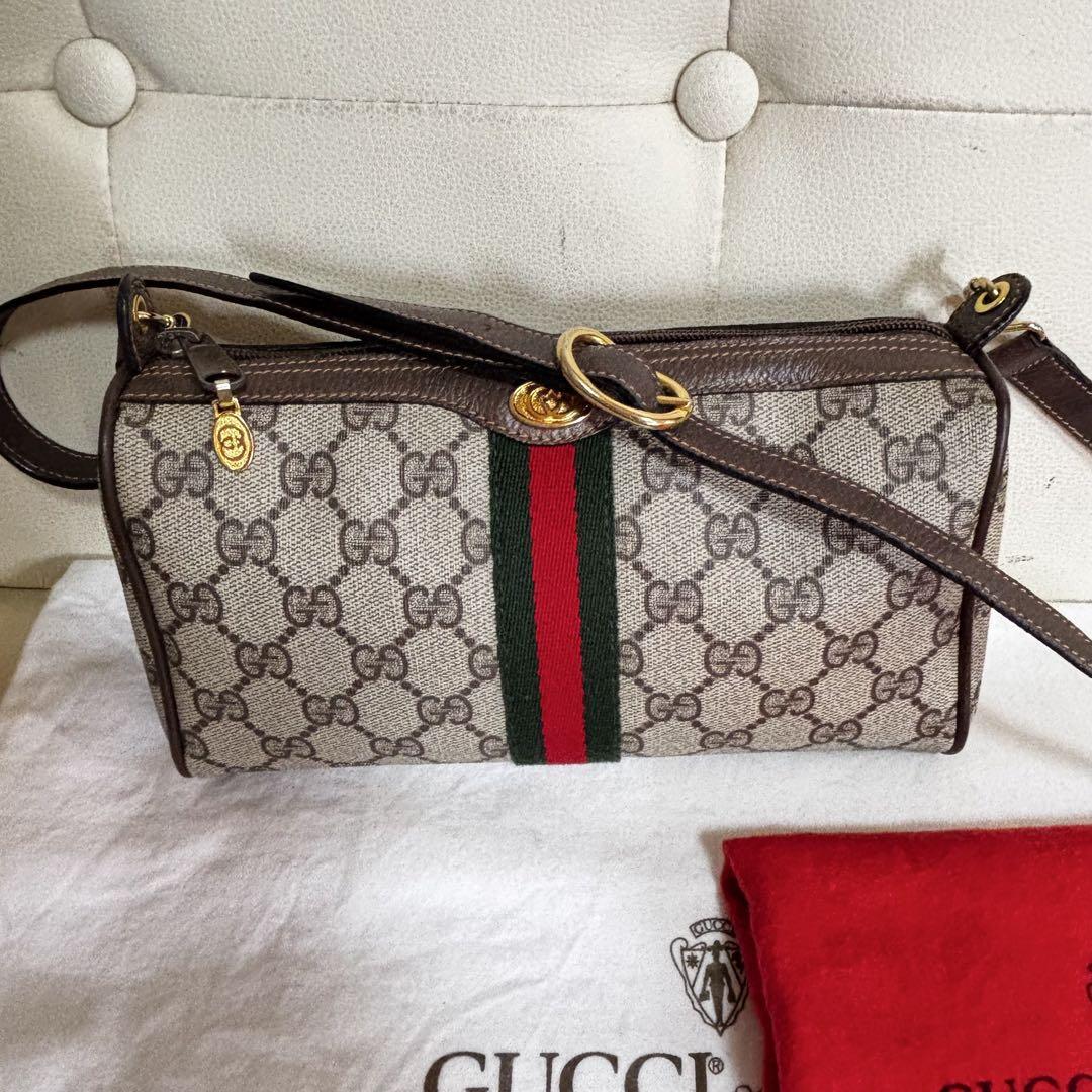 ほぼ　未使用　GUCCI オールド　グッチ　シェリーライン　2way バッグ