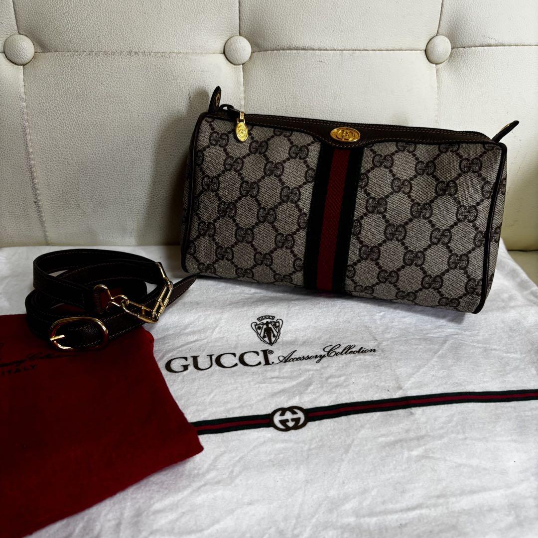 ほぼ　未使用　GUCCI オールド　グッチ　シェリーライン　2way バッグ