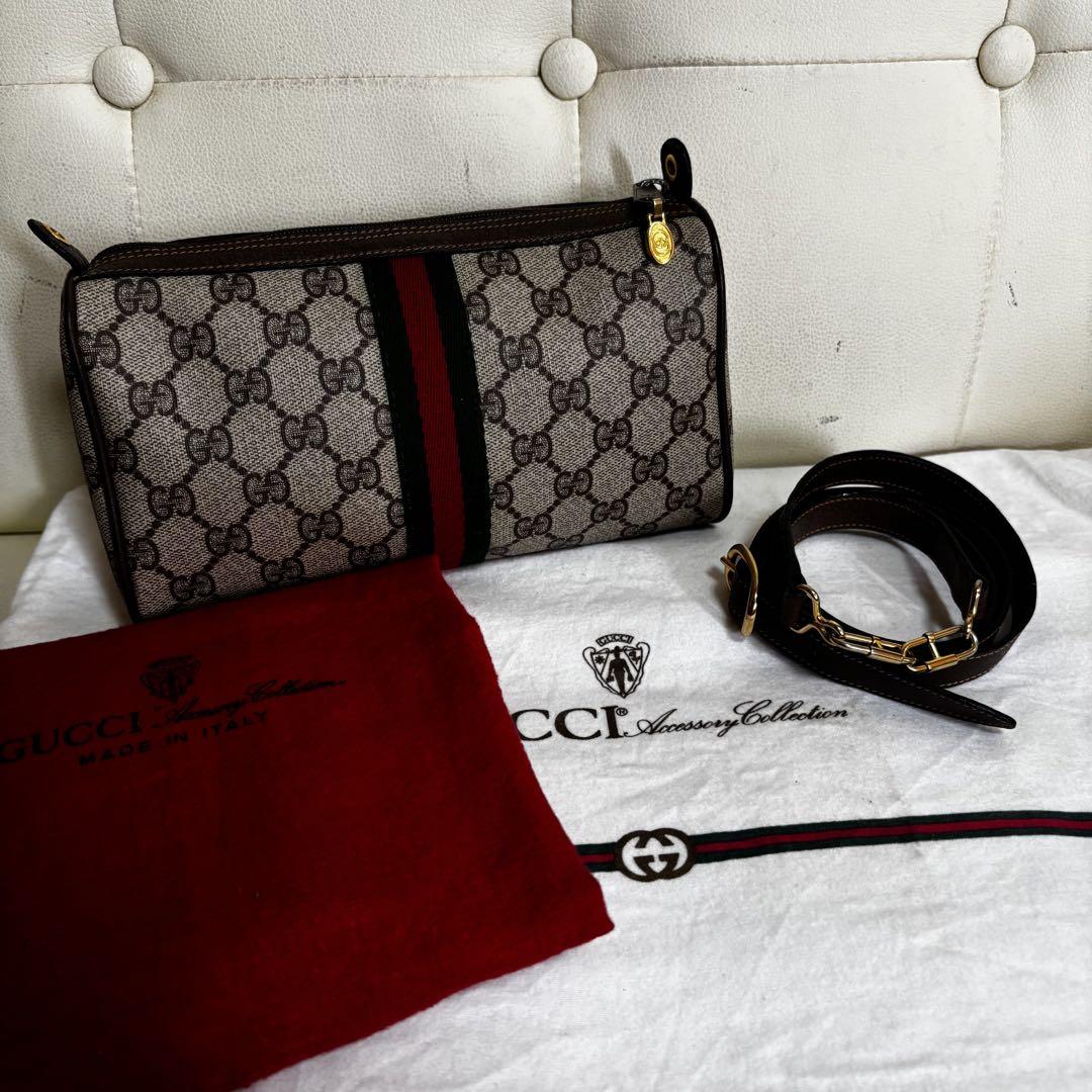 ほぼ　未使用　GUCCI オールド　グッチ　シェリーライン　2way バッグ