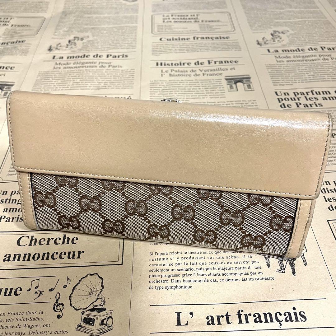 グッチ 長財布 キャンバス レディース財布 財布 GUCCI 金具