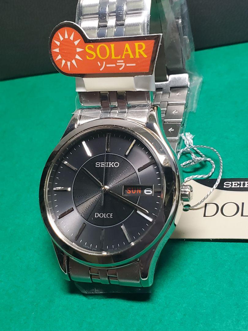 通販 送料無料  保管品 未使用 元箱入取説付 腕時計 V158 ソーラー DOLCE SEIKO 時計