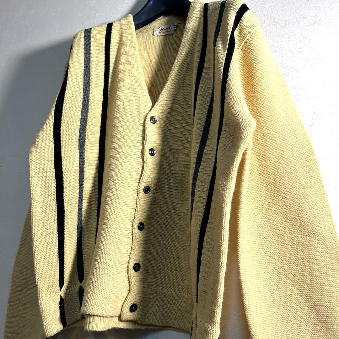 トップス 60'-70's Vintage Cardigan Beige Yellow