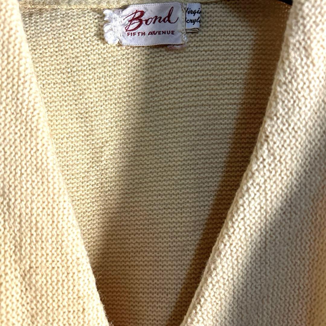 トップス 60'-70's Vintage Cardigan Beige Yellow