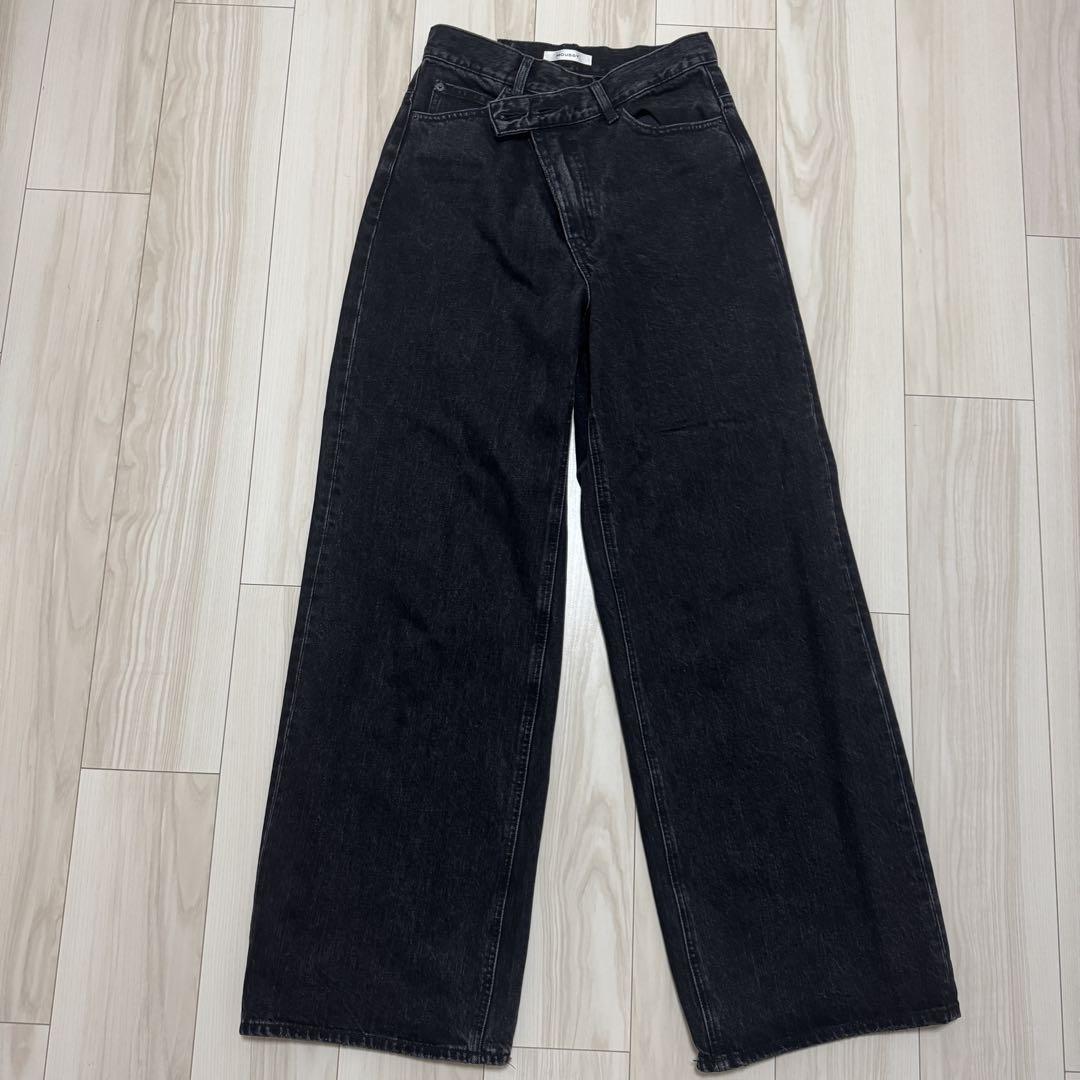 MOUSSY ブラック ワイドパンツ サイズ2
