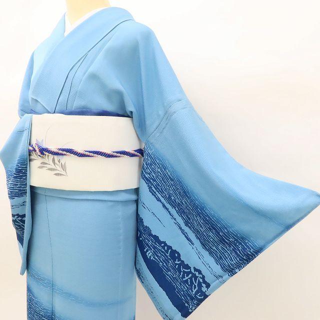大久保玄才落款 夏着物 絽縮緬“限りない自然の美を生む玄才