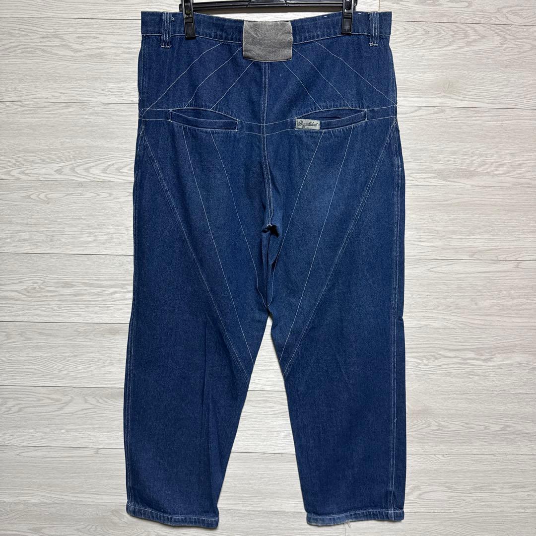 00s ベゼルドアウト 極太 B系 幾何学ステッチ ワイド バギーデニム 00s ベゼルドアウト 極太 B系 幾何学ステッチ ワイド バギーデニム