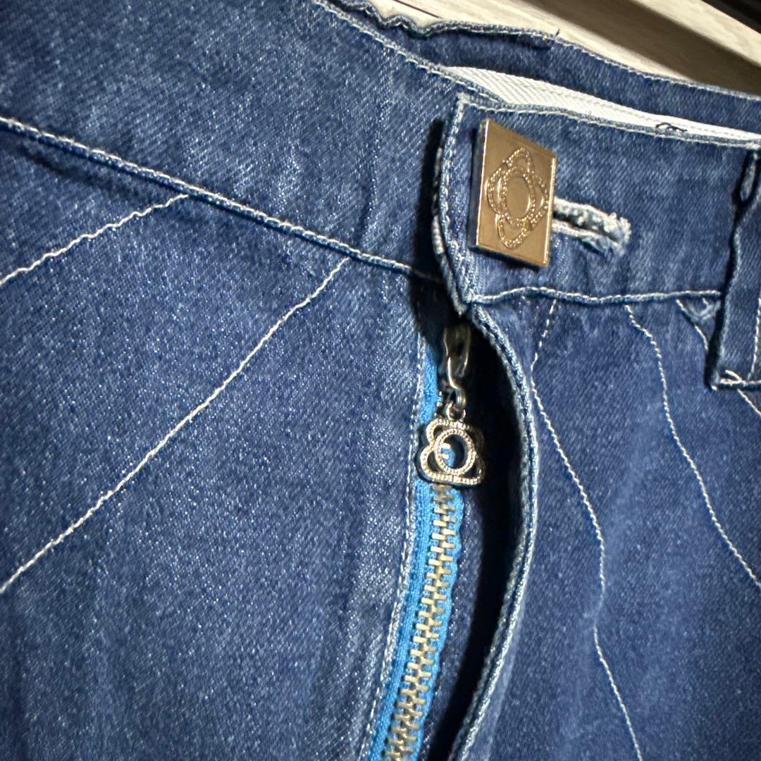 00s ベゼルドアウト 極太 B系 幾何学ステッチ ワイド バギーデニム 00s ベゼルドアウト 極太 B系 幾何学ステッチ ワイド バギーデニム