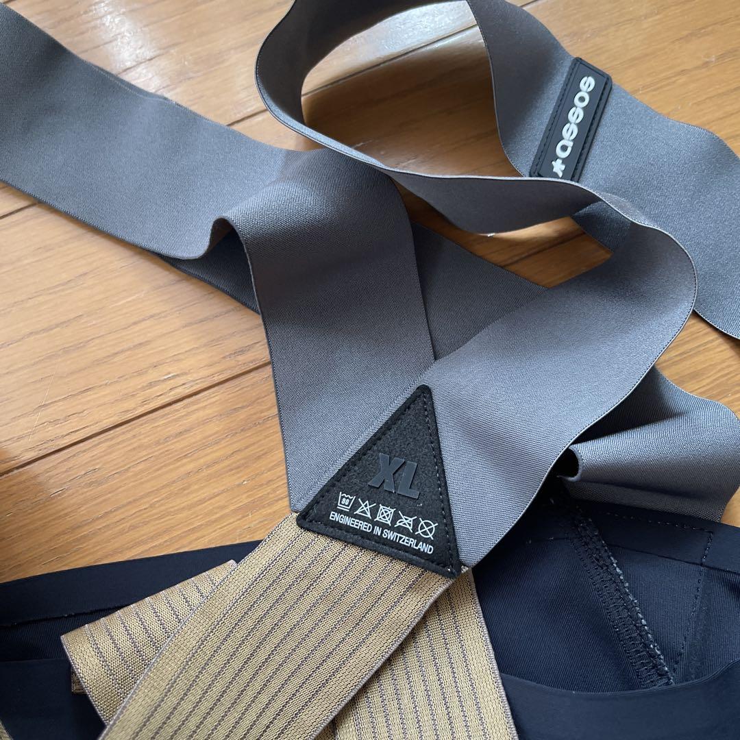 BOSS &ASSOS コラボビブショーツXL 黒 BOSSカラーのストライプ
