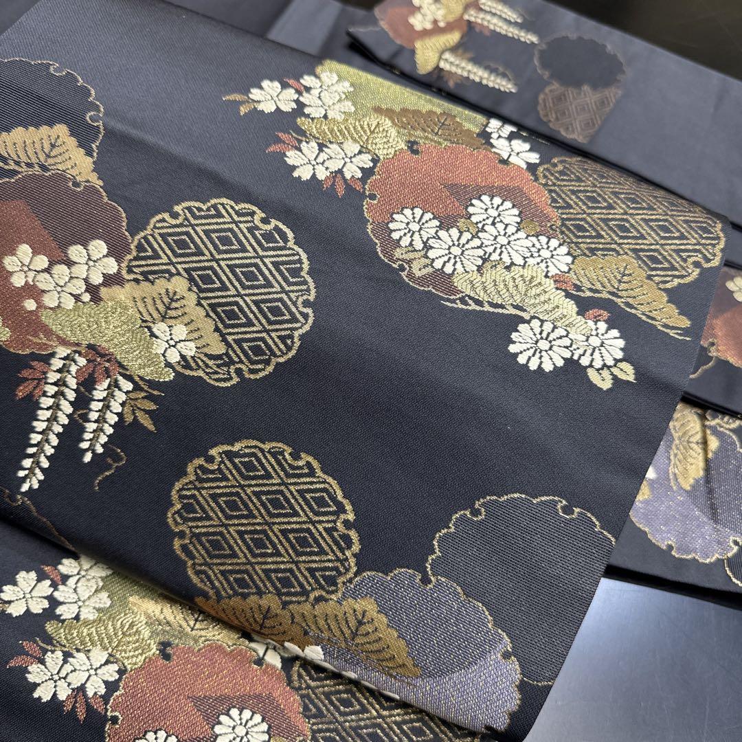 2点同梱、3-244 3-249、名古屋帯 九寸 美品 正絹 着物 名古屋仕立て