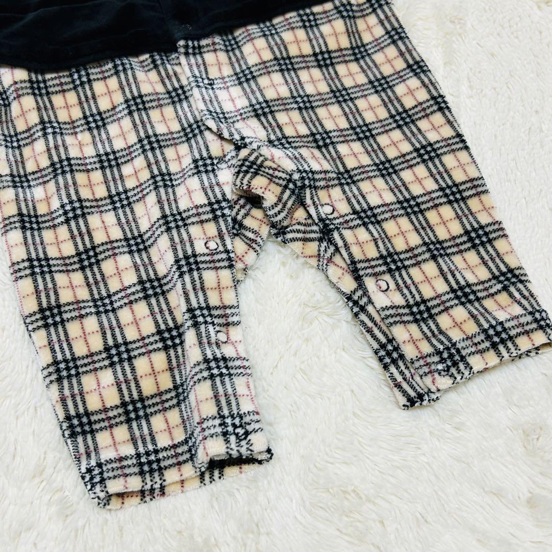 【美品】バーバリー BURBERRY ロンパース 70cm ボア　冬