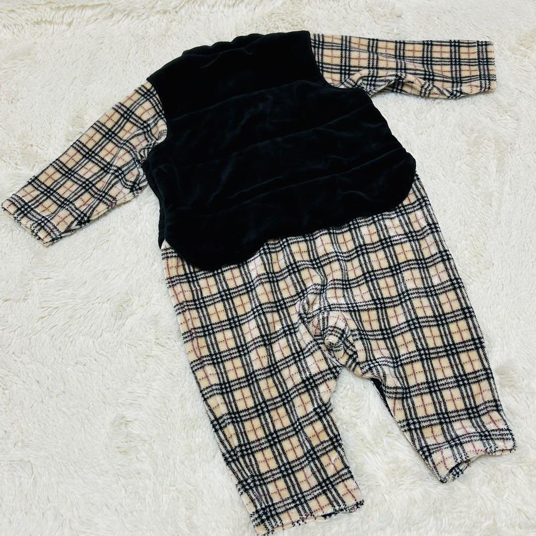 【美品】バーバリー BURBERRY ロンパース 70cm ボア　冬