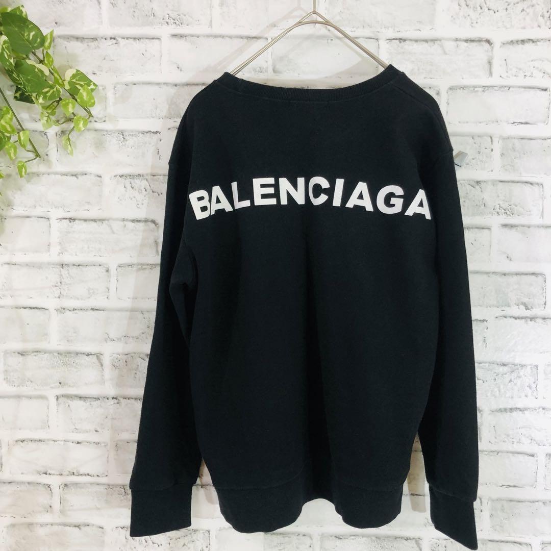 【値下げ】 BALENCIAGA バレンシアガ ブラック スウェット S ロゴプリント トップス