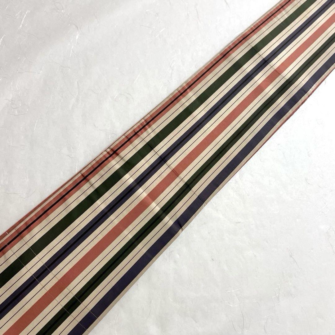半幅帯 本場筑前博多織 横縞模様 生成色 PO-3099