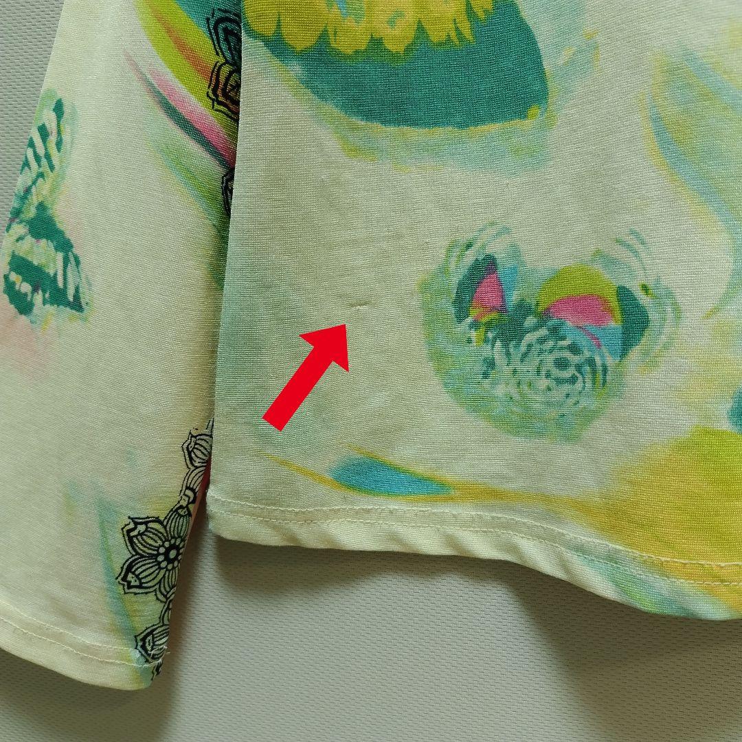 花柄 ボタニカル柄 蝶々風 柄シャツ 長袖シャツ y2k モックネック ロンt