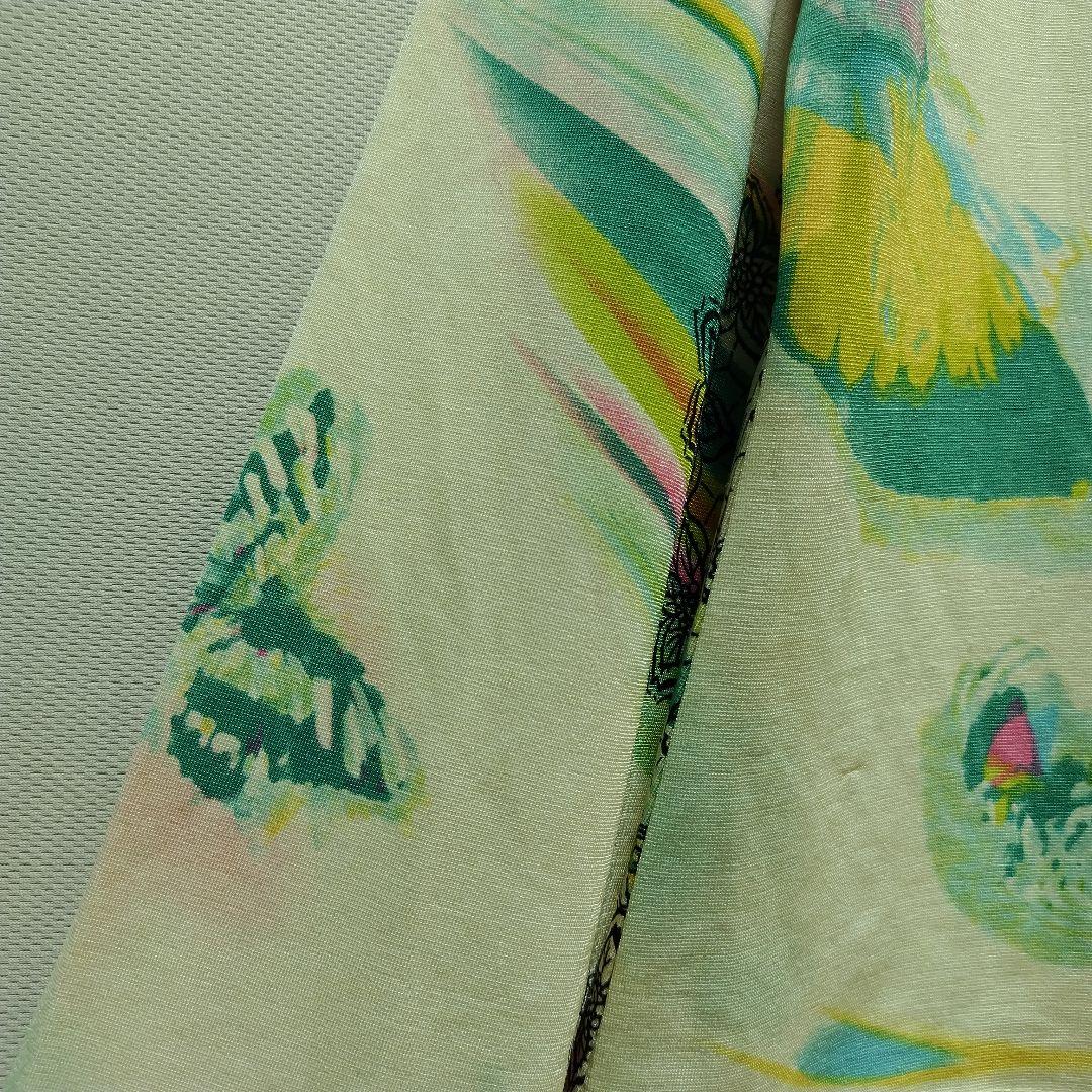 花柄 ボタニカル柄 蝶々風 柄シャツ 長袖シャツ y2k モックネック ロンt