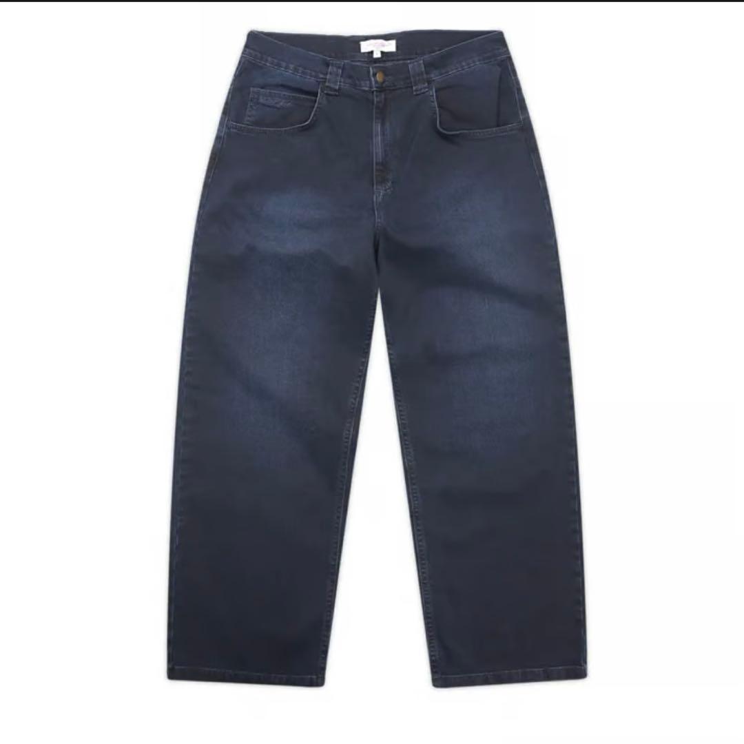 YARDSALE IVORY SLUB JEANS DARK DENIM