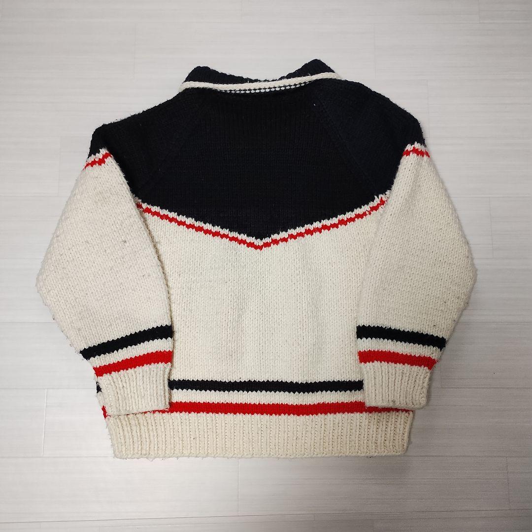 60s ジップアップニット　カウチンニット　CCジッパー　古着