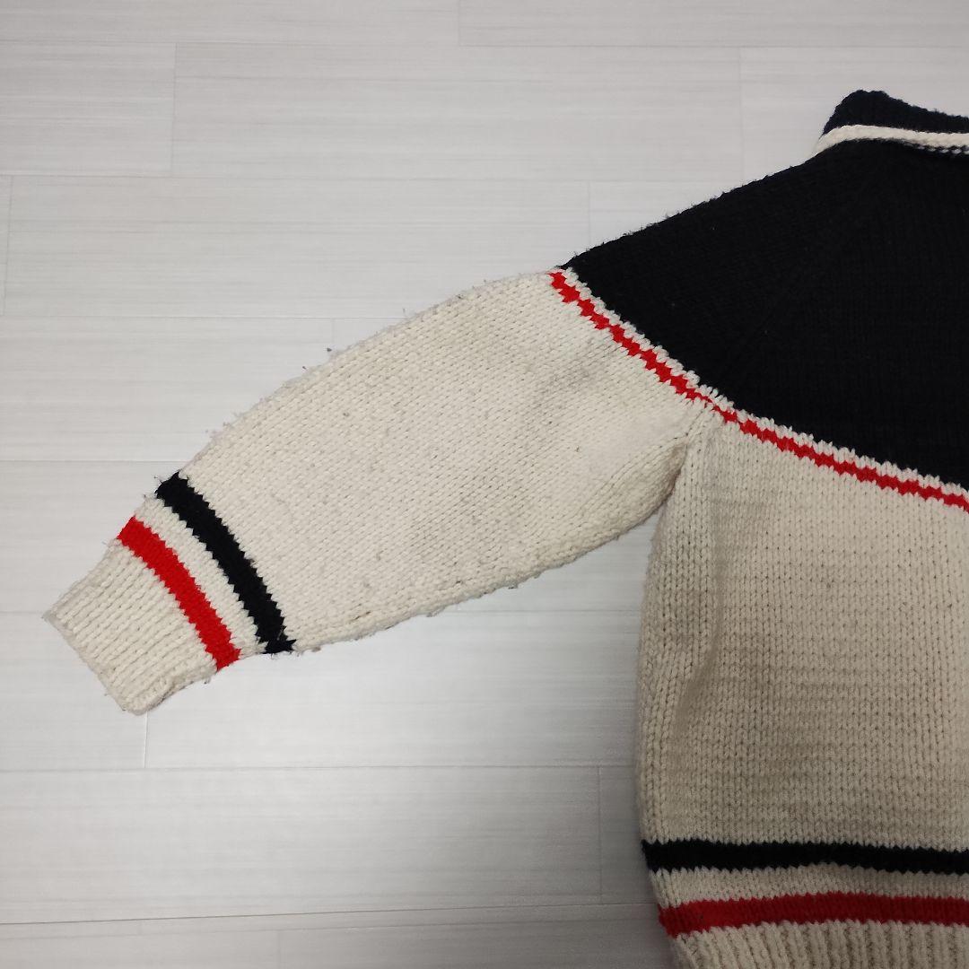 60s ジップアップニット　カウチンニット　CCジッパー　古着