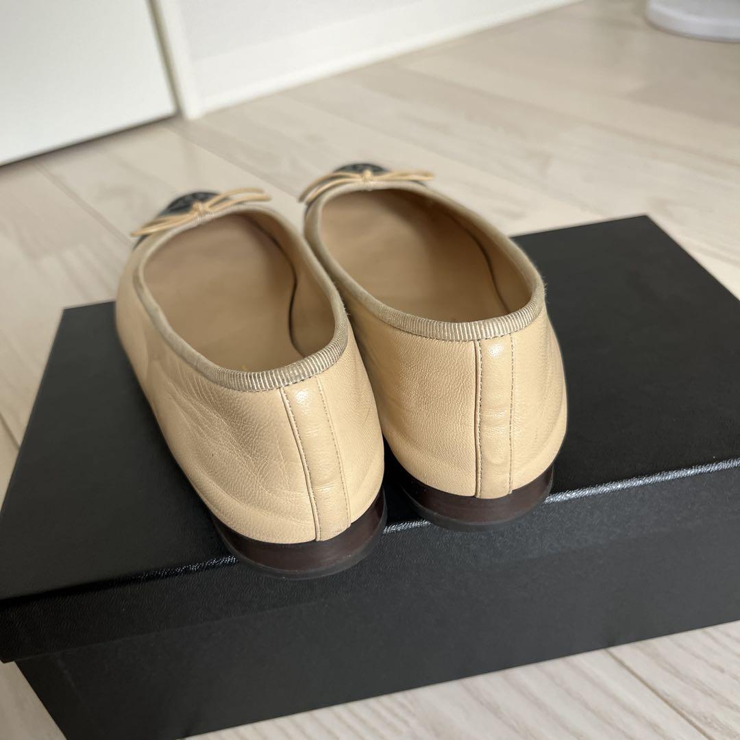 CHANEL バレエシューズ ゴールド 36