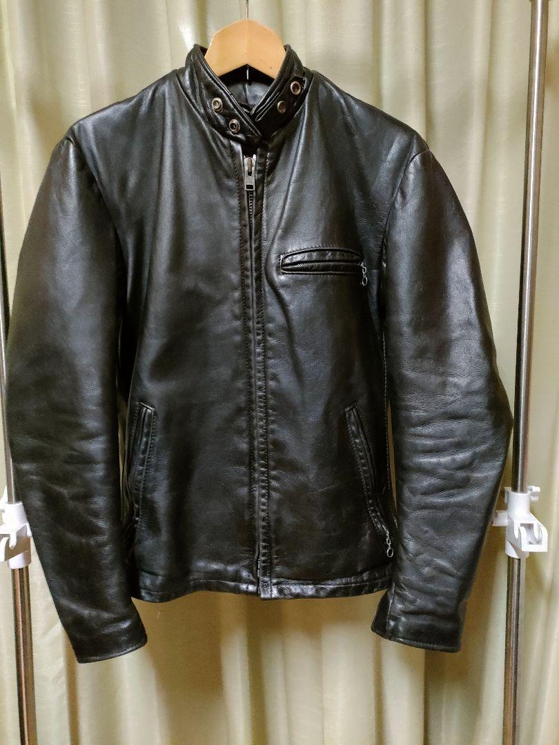 Schott 141 34ブラック シングルライダースジャケット-サイズS Schott N.Y.C ショット SCHOTT 141 シングルライダース ブラック