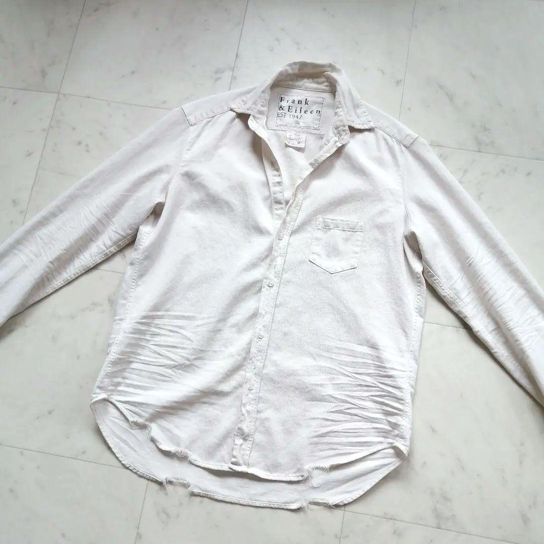 美品 フランク＆アイリーン 長袖 デニムシャツ 白 EILEEN