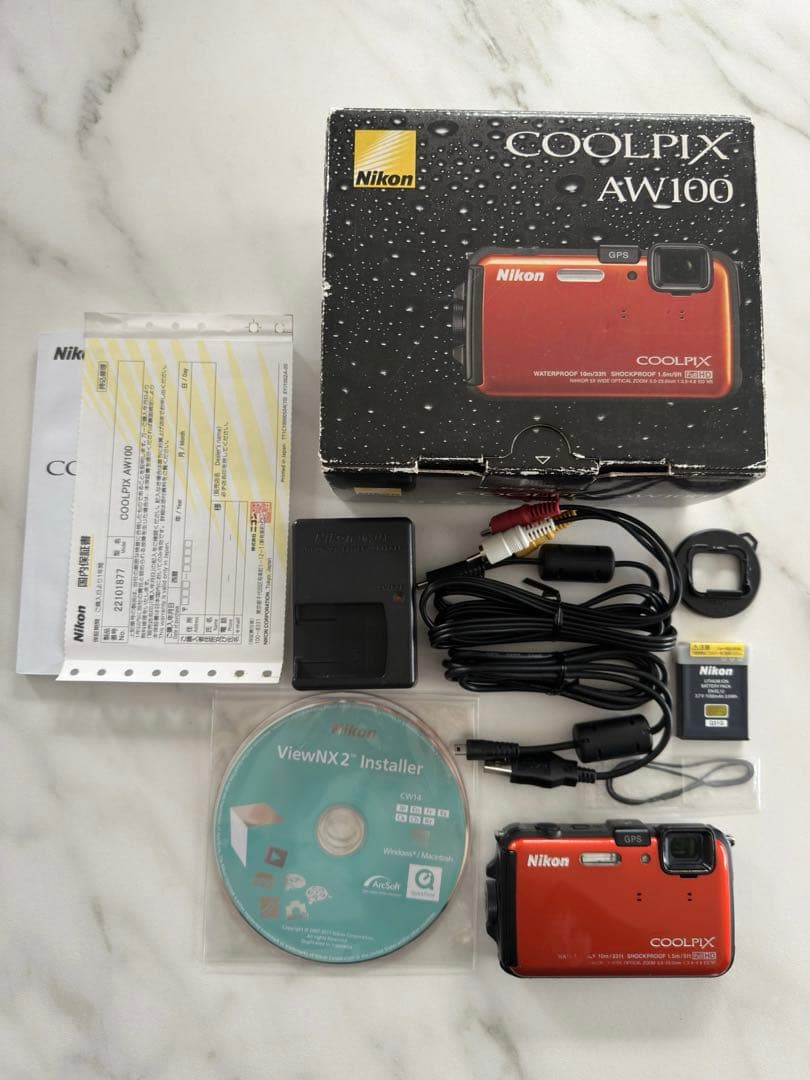 防水・耐衝撃 Nikon COOLPIX AW100 GPS機能搭載 オレンジ