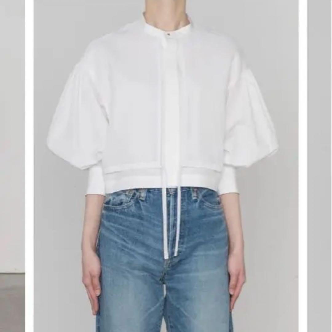 新品　HYKEハイク　COTTON BALLOON SLEEVE BLOUSE