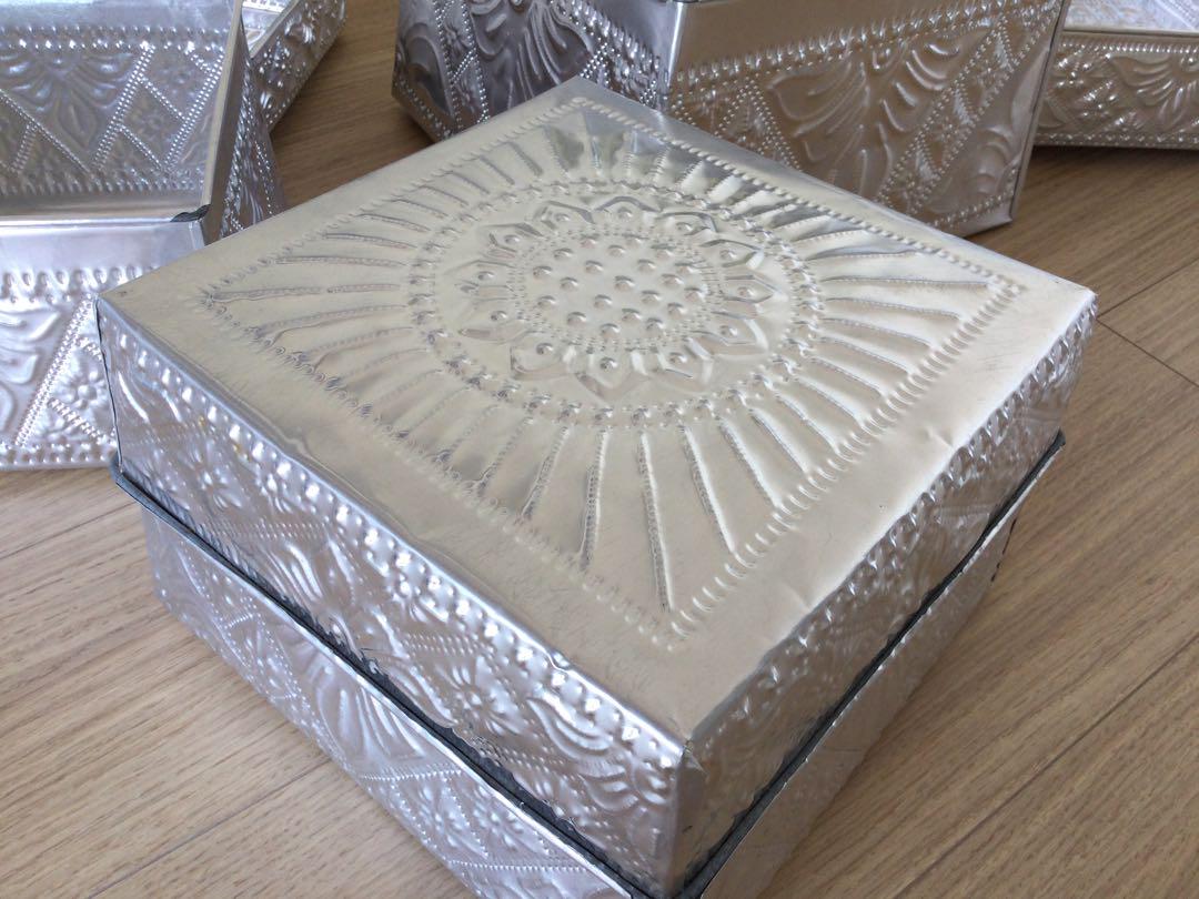 ３段収納BOX☆アルミ缶☆ブリキ缶☆シルバー