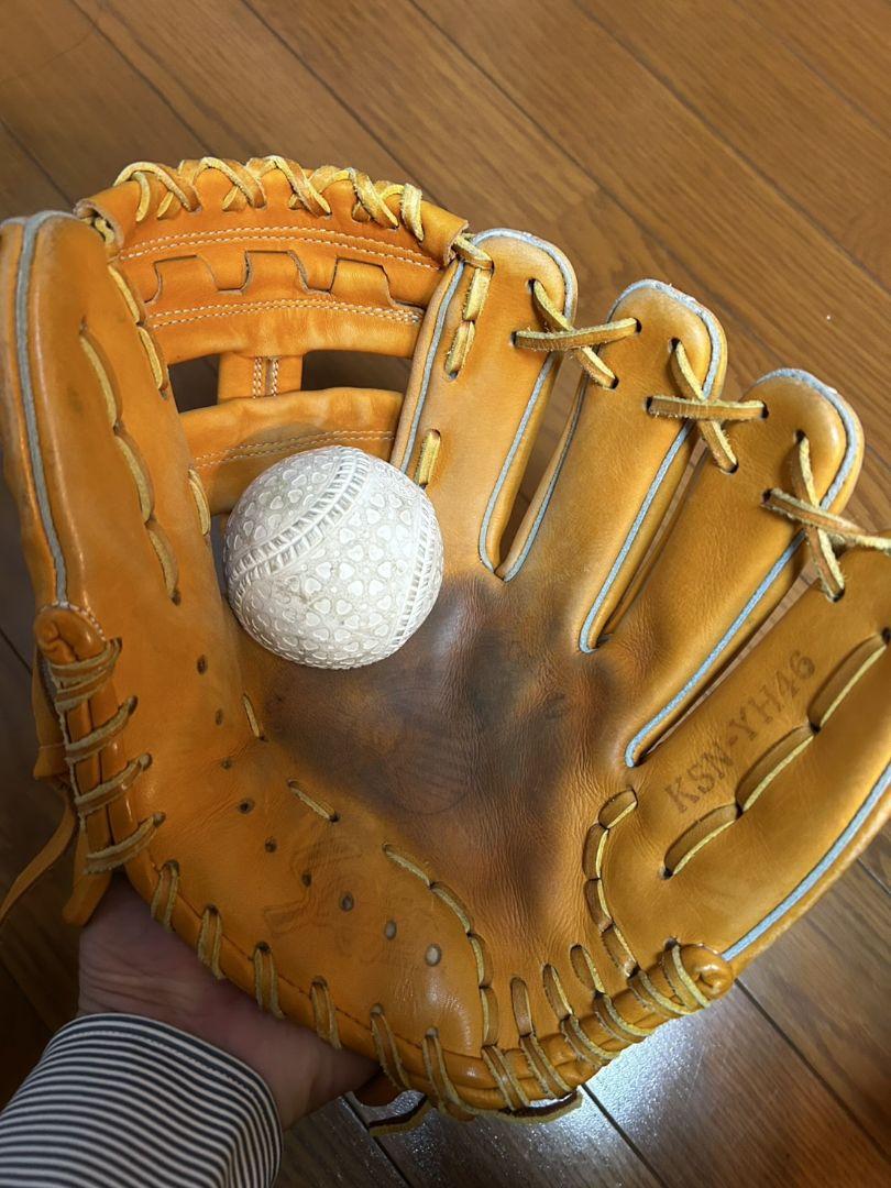 スラッガー　内野手用　オレンジ レザー 軟式グローブ