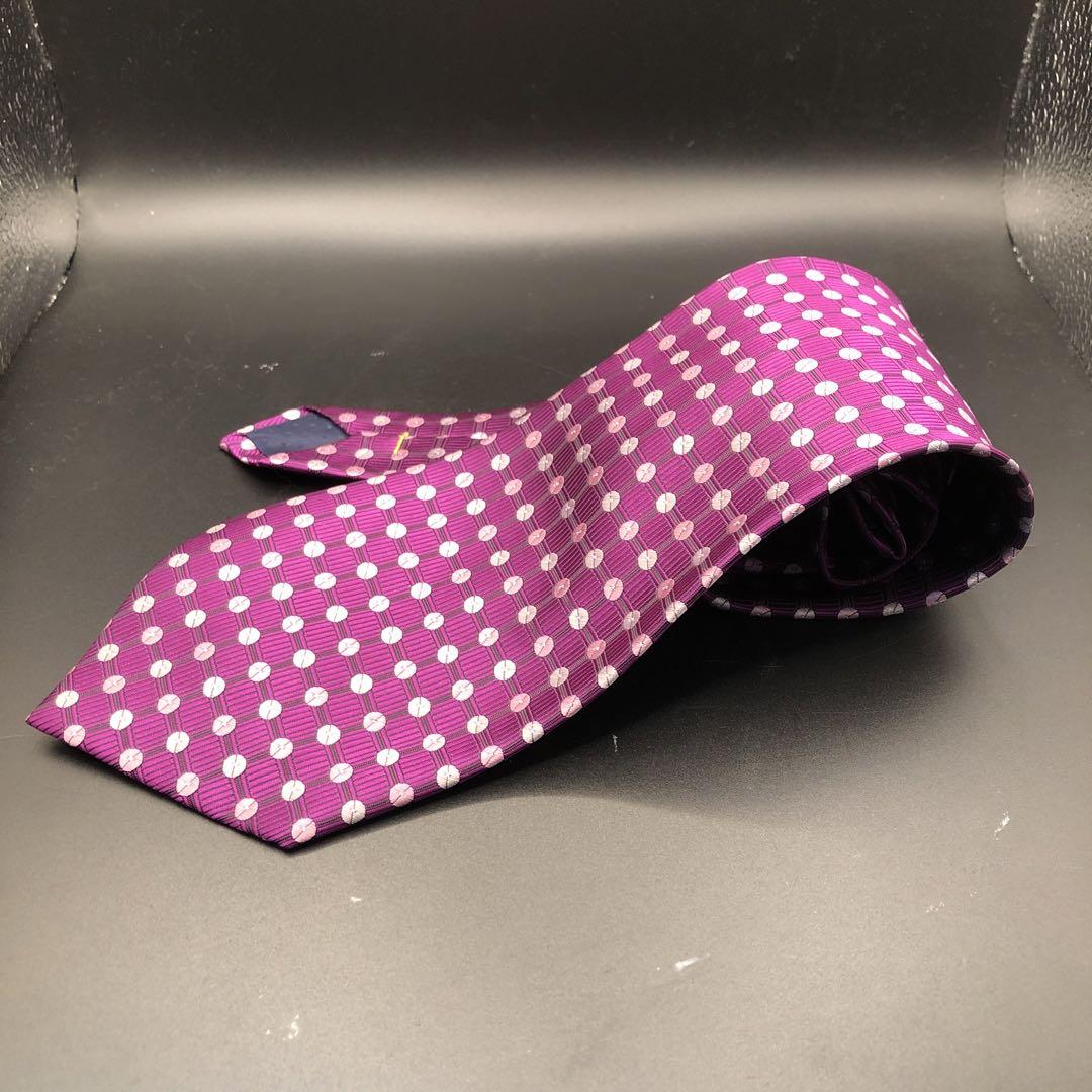 Brioni ハンドメイド ネクタイ 紫 ドット柄 メンズ
