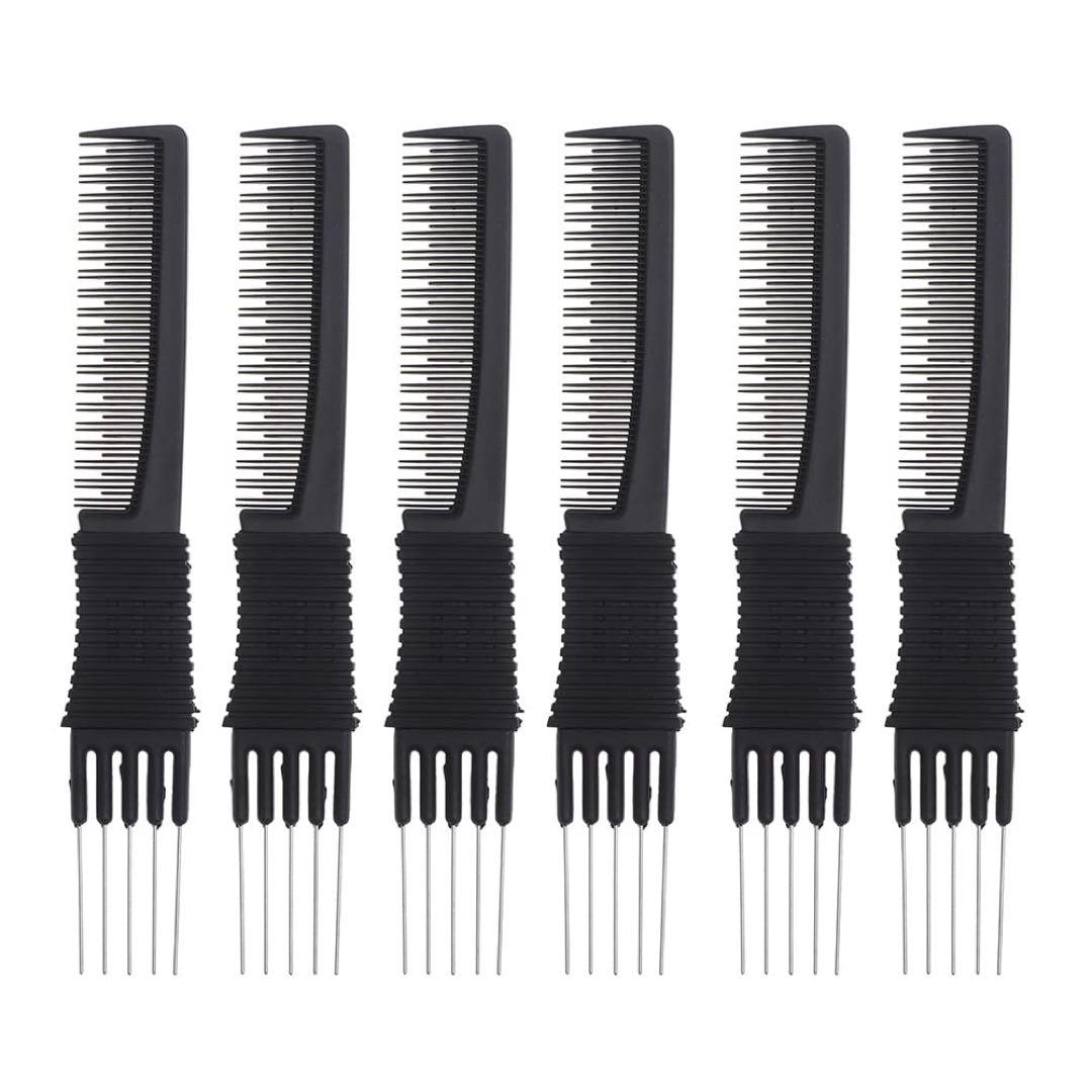HEALLILY 6個のプロの髪のピック携帯用テールコームの多機能ヘアコーム HEALLILY 6個 ピック携帯用テールコームの多機能ヘアコーム 美容