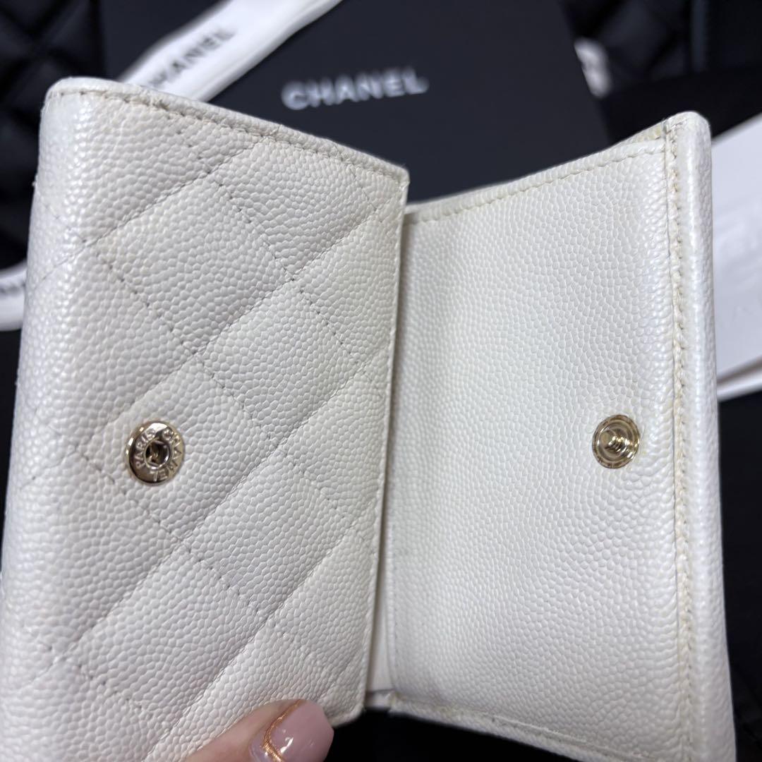 【限定SALE】CHANELシャネル 三つ折り財布 キャビアスキン 正規品