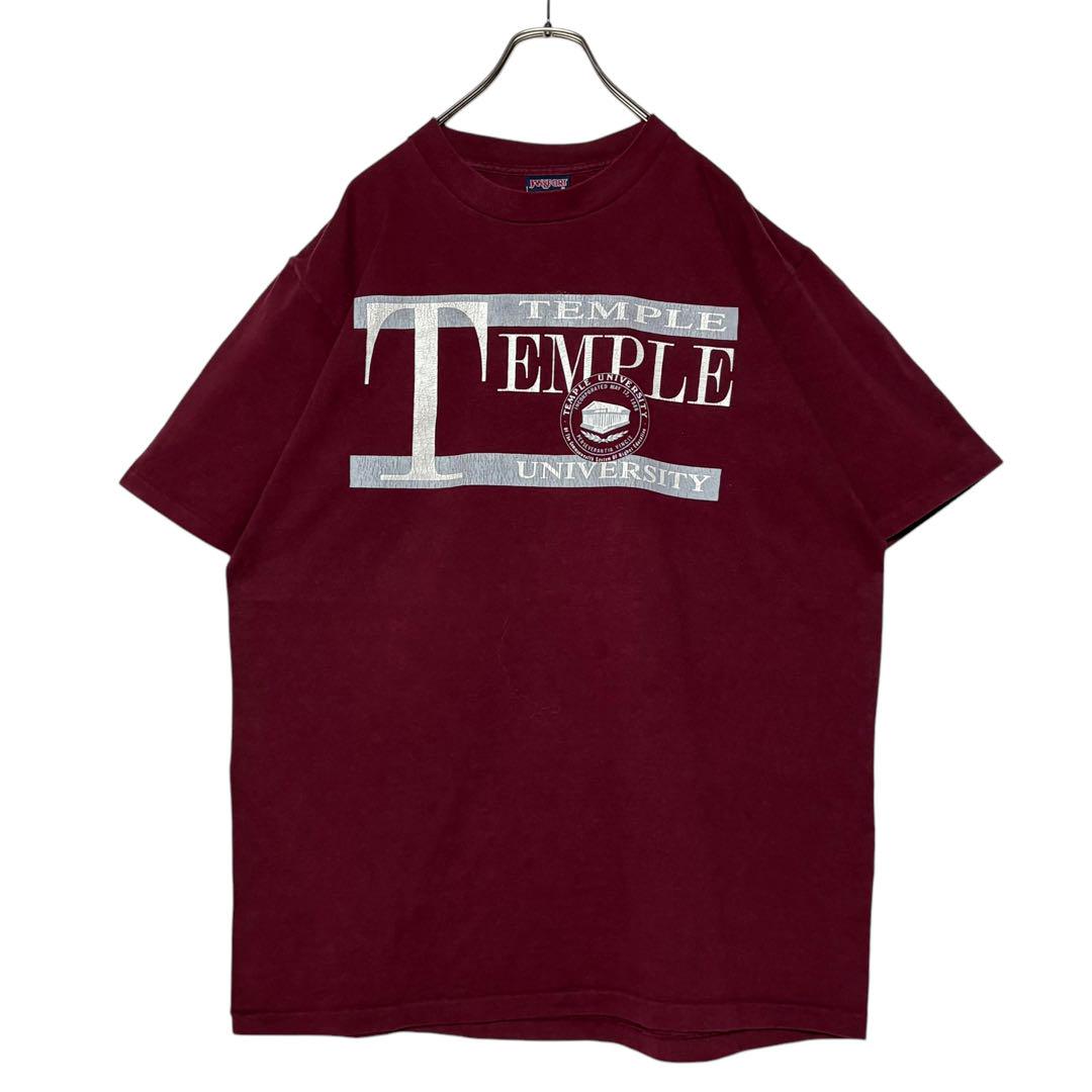 90sヴィンテージtシャツ USA製 カレッジTシャツ えんじ色 XL シングル