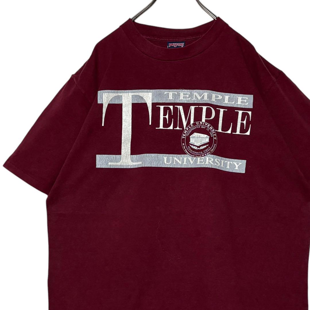 90sヴィンテージtシャツ USA製 カレッジTシャツ えんじ色 XL シングル