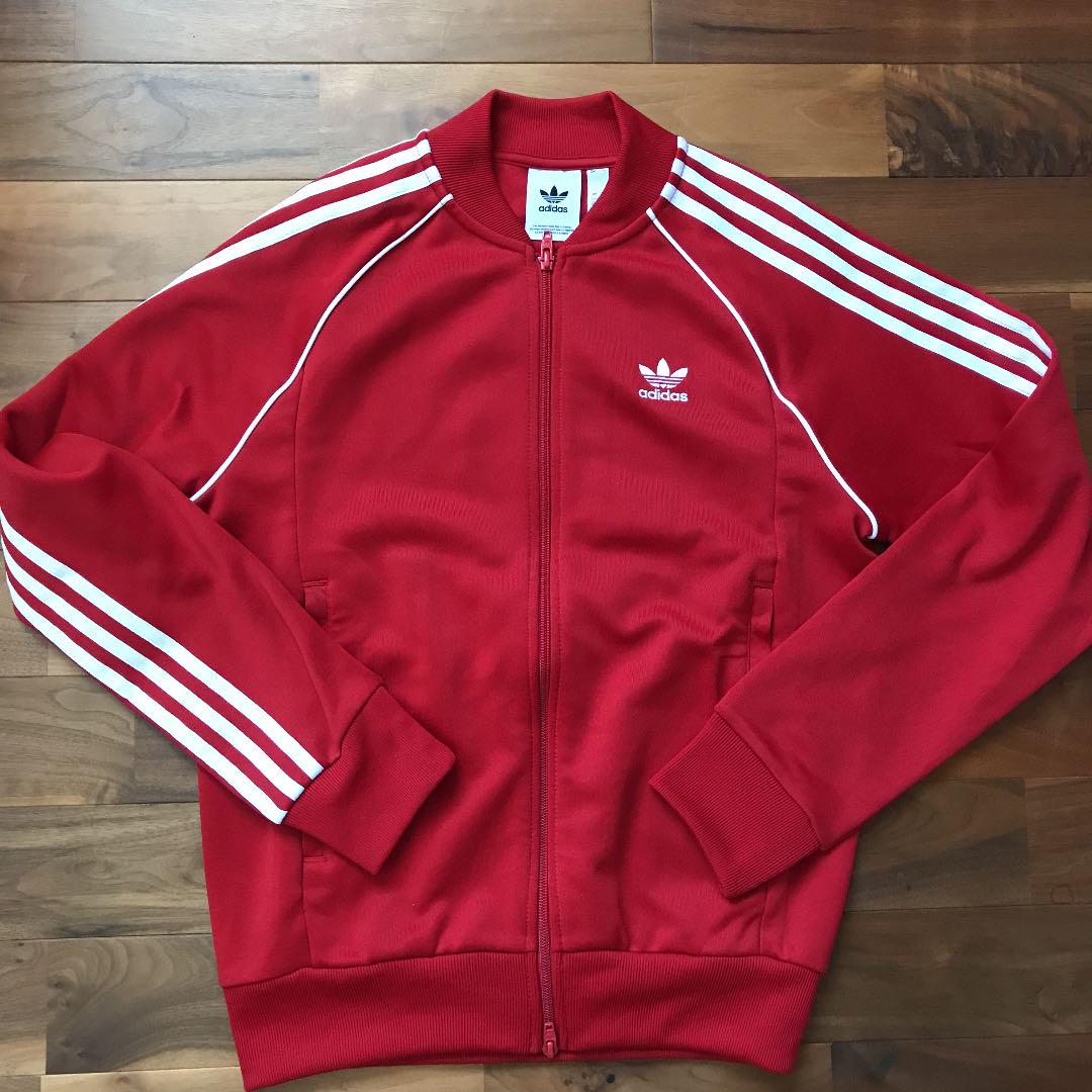 adidas アディダス スリーストライプ・トラックトップ 赤 Sサイズ
