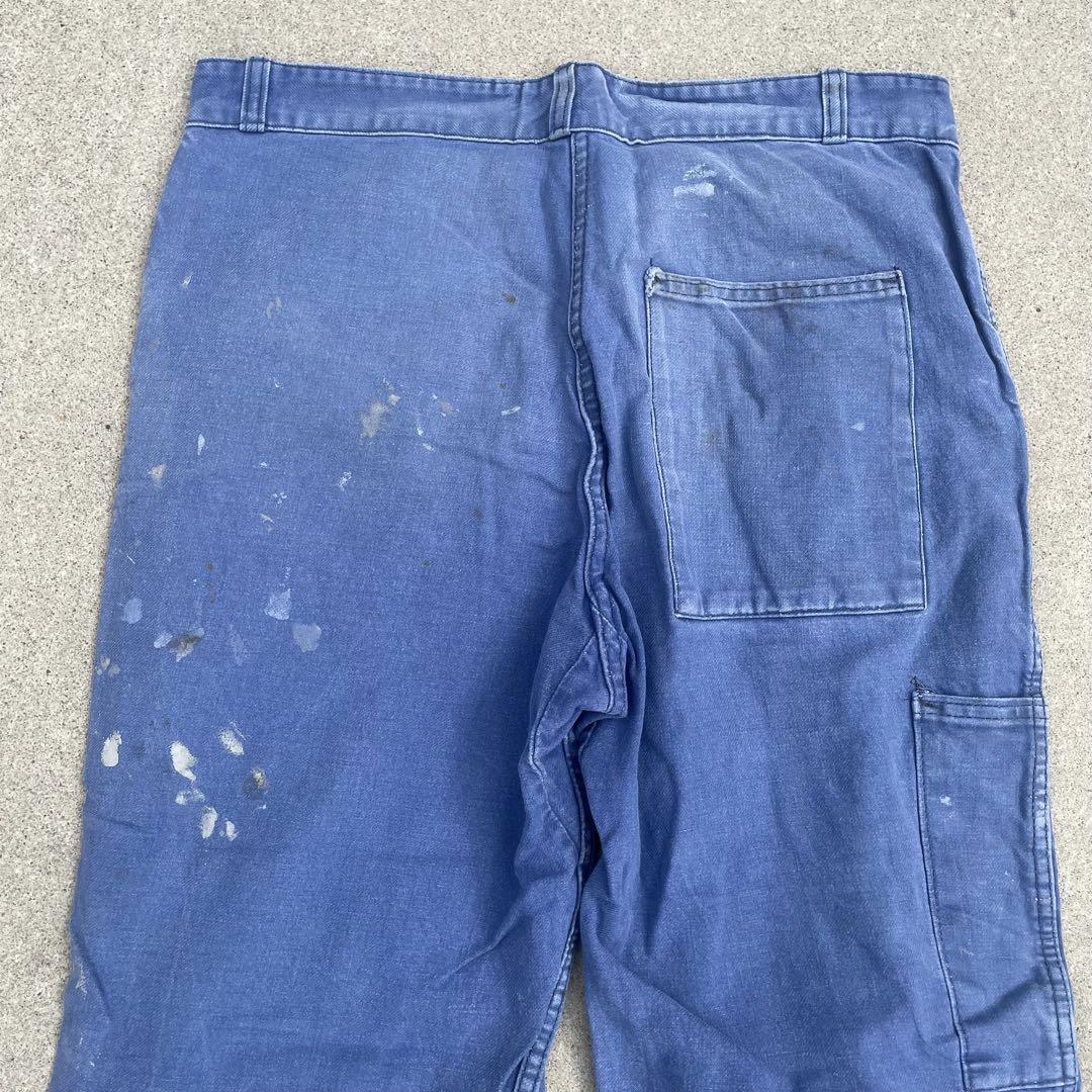 1970s ビンテージ　ユーロワークパンツ  ヨーロッパ　ボロ　ブリーチ　ペンキ