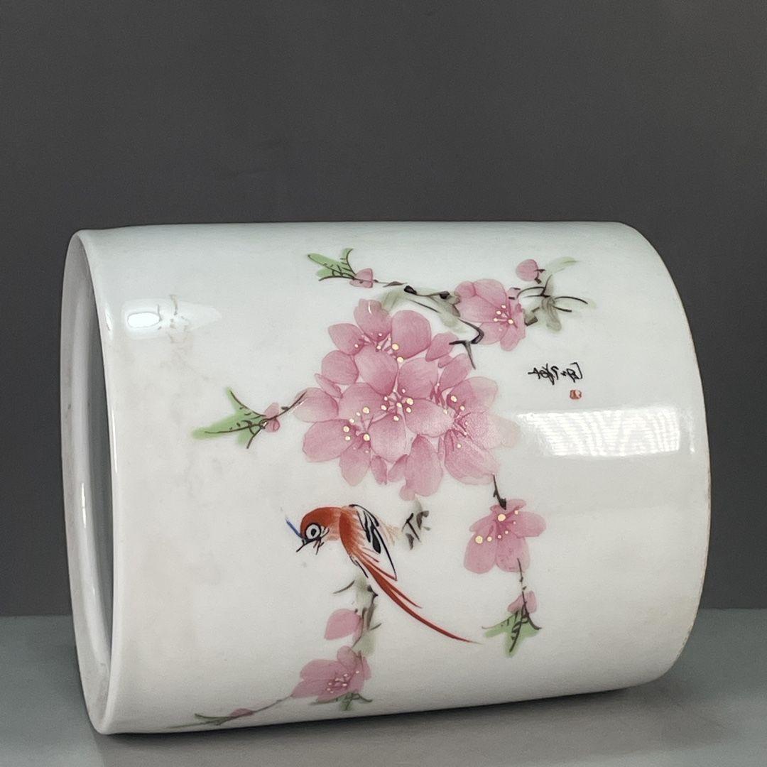 パステル花鳥筆箱 景徳鎮 陶磁器 装飾品 現代工芸品 美術品 置物 パステル花鳥紋の筆箱 景徳鎮 陶磁器 装飾品 現代工芸品 美術品