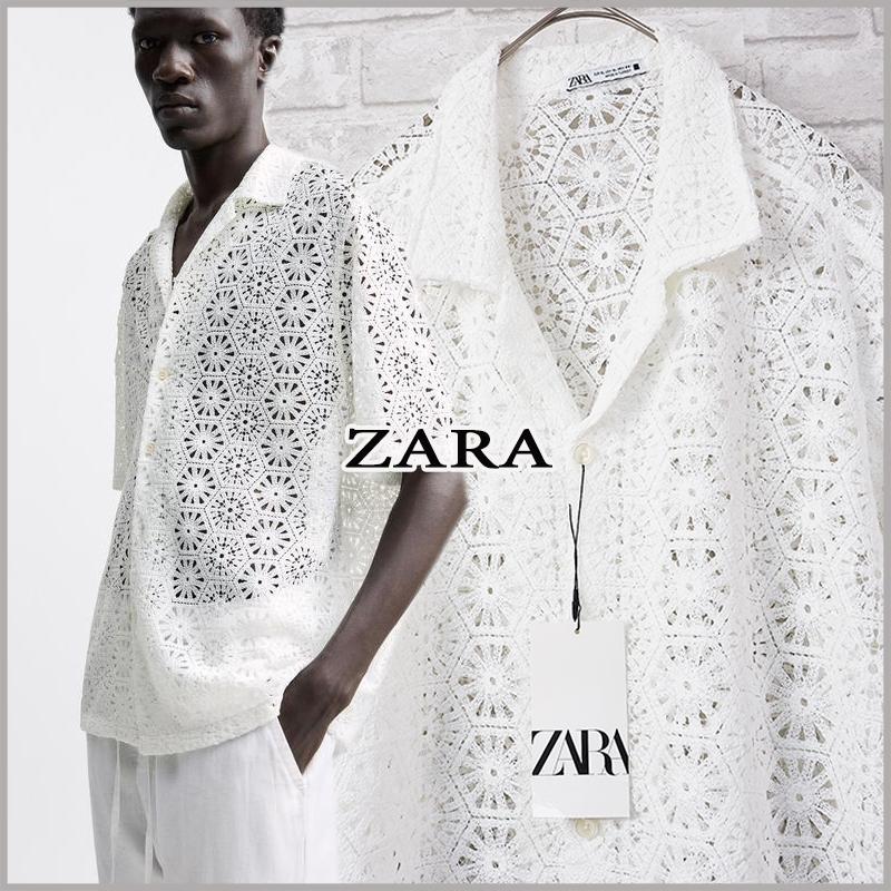 ★ドイツ発*ZARA*新作*クロシェジャガード半袖シャツ/BLACK★ ☆ドイツ発*ZARA*新作*ニットポロシャツ/ANTHRACITE☆ (ZARA