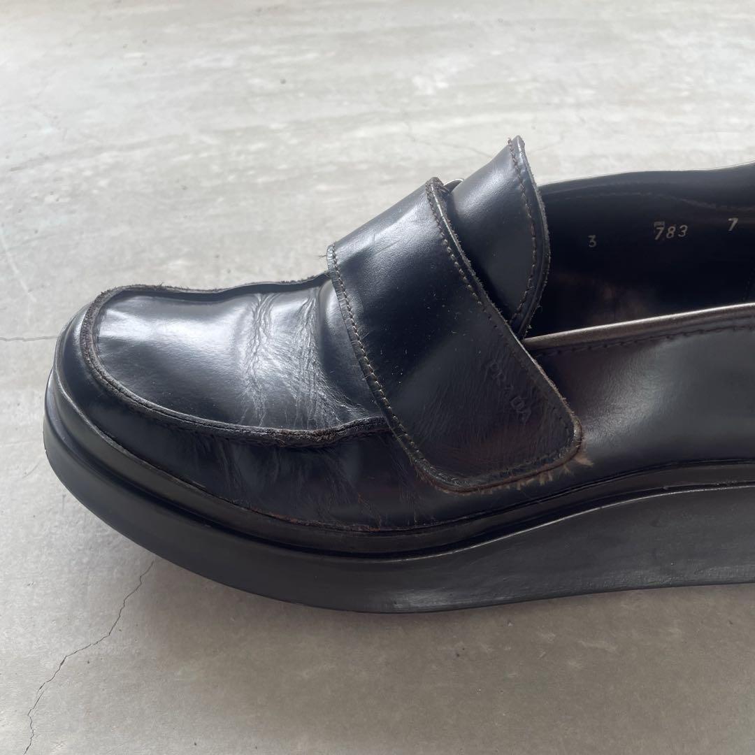 靴 prada 1999ss Velcro shoes brown 7