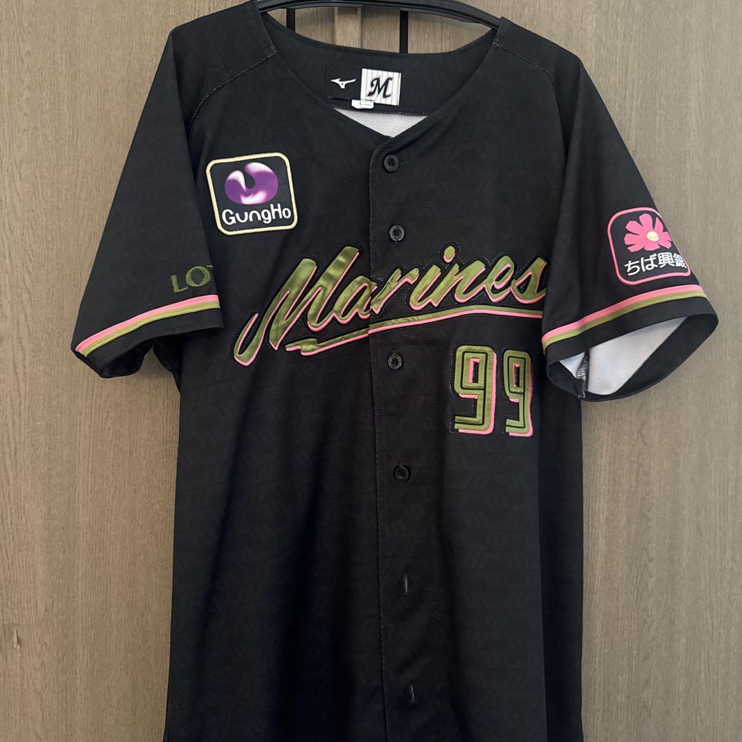 千葉ロッテマリーンズ　Marines ブラックサマーユニフォーム ソト　99 L