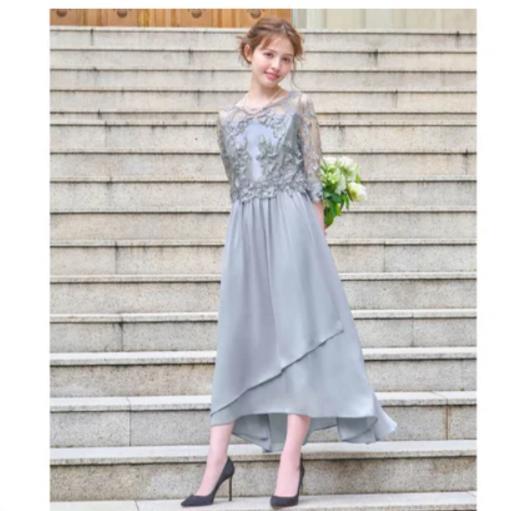 moka319様◆ガール　ミモレ丈フレアワンピース　パーティードレス　結婚式