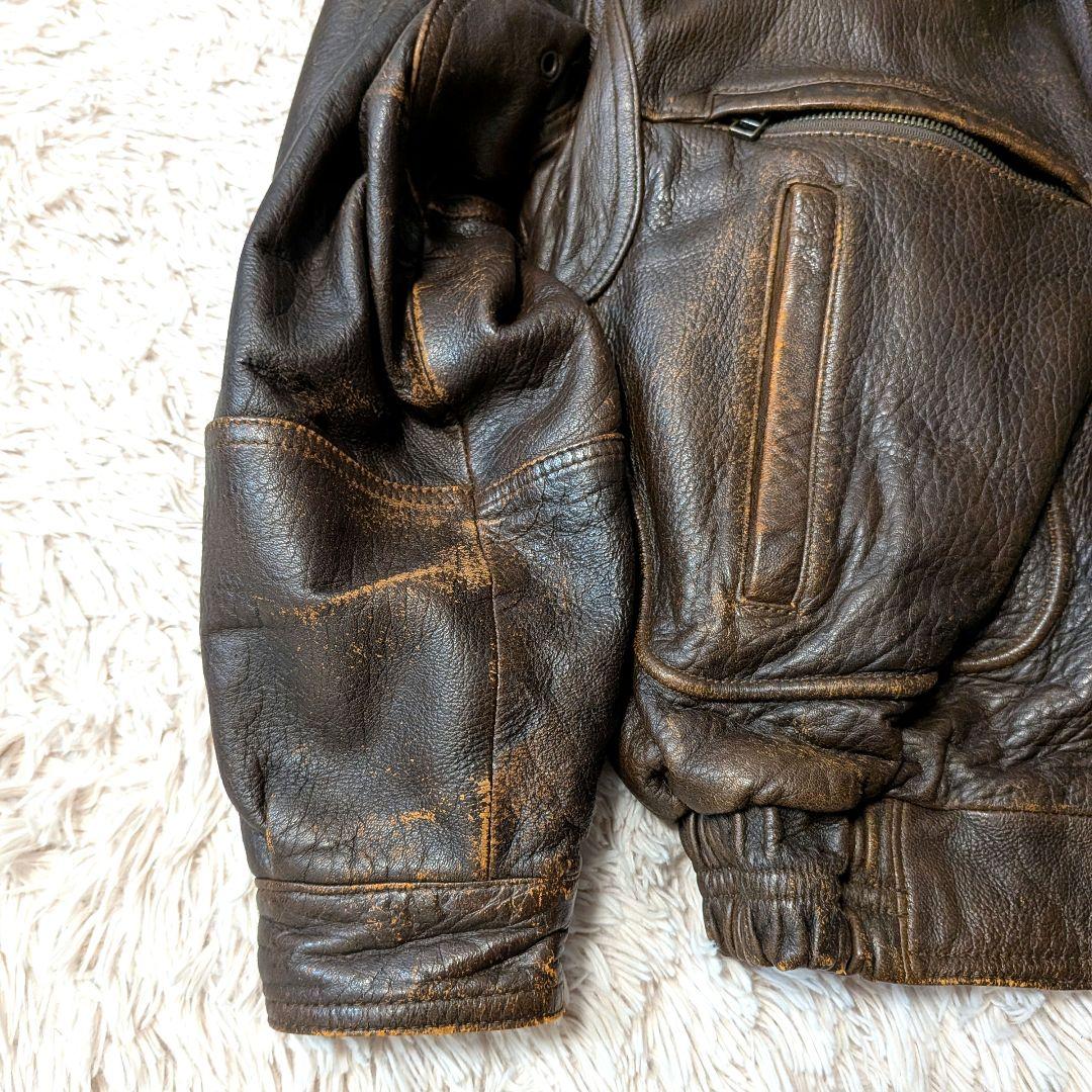 激渋 vintage US ARMY フライトジャケット 羊革 L K-1 激渋 vintage US ARMY フライトジャケット 羊革 L K-1