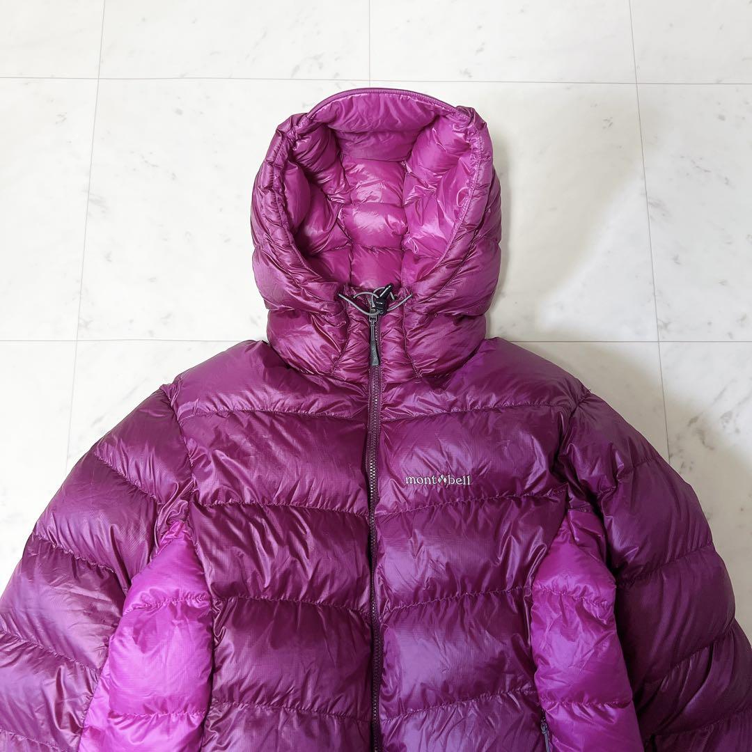 《美品》モンベル アルパインダウンパーカ パープル レディースLサイズ 保存袋