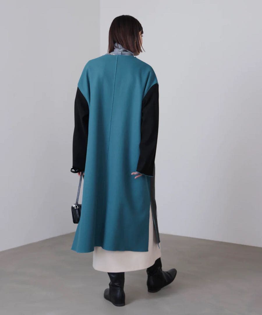 現行品 新品タグ付き BouJeloud バイカラーコート 現行品 新品タグ付き BouJeloud バイカラーコート