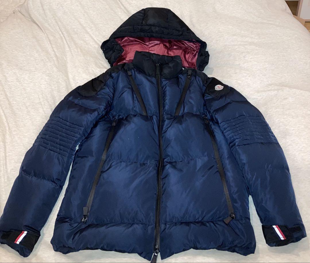 MONCLER モンクレール　ダウンジャケット　ネイビー&ブラック　フード付き