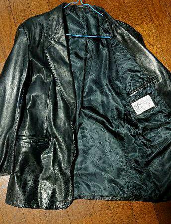 Nicole St Gilles 牛革 レザージャケット スイングトップ XL