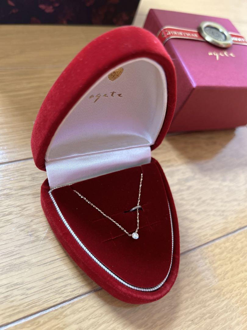 美品＊ agate ダイヤネックレスK18  クリスマス限定